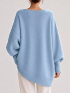 Full Size V-neck Oversized Batwing Sleeve Sweater Plus (8)