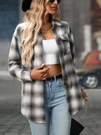 Oversized Plaid Button-up Shirt (13)