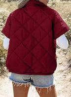 Quilted Zip Up Short Sleeve Winter Coat (22)