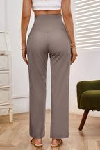 High Waist Wide Leg Pants Pockets (9)