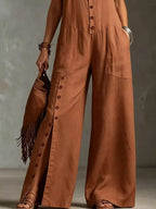 Full Size Sleeveless Button Front Wide Leg Jumpsuit Plus (8)