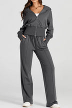 Zip-up Hoodie Pants Active Set (4)