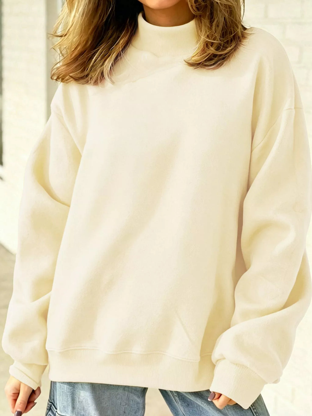 Mock Neck Dropped Shoulder Sweatshirt (21)