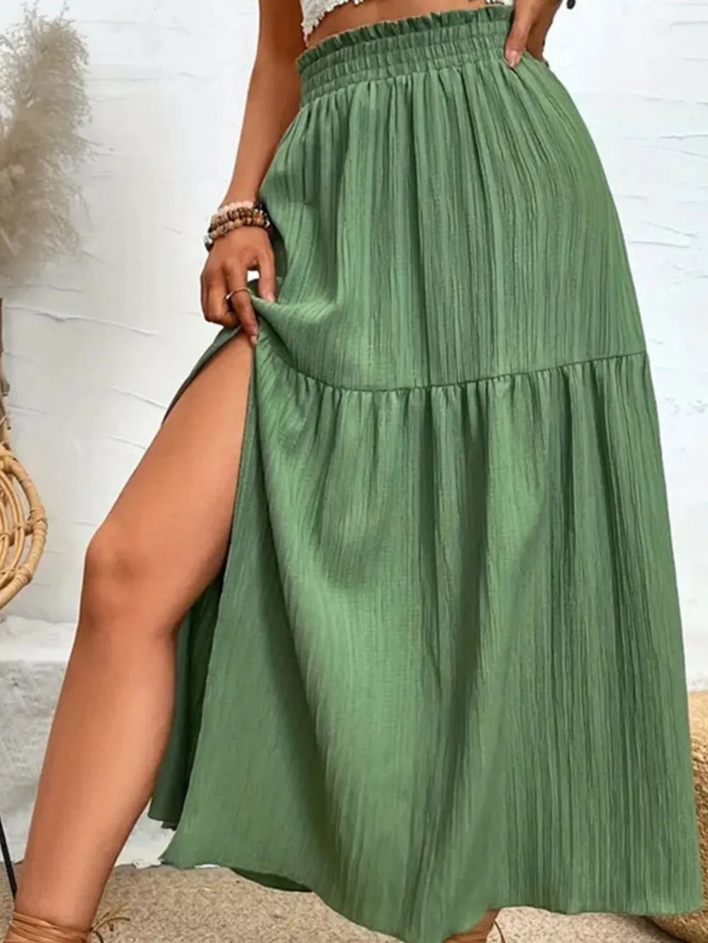Frill Slit Skirt (12)