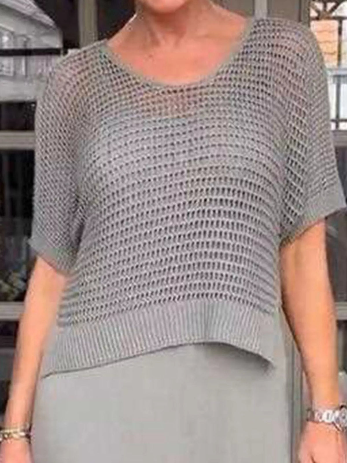 Full Size Openwork Knit Cover Up Dress Set Plus (9)