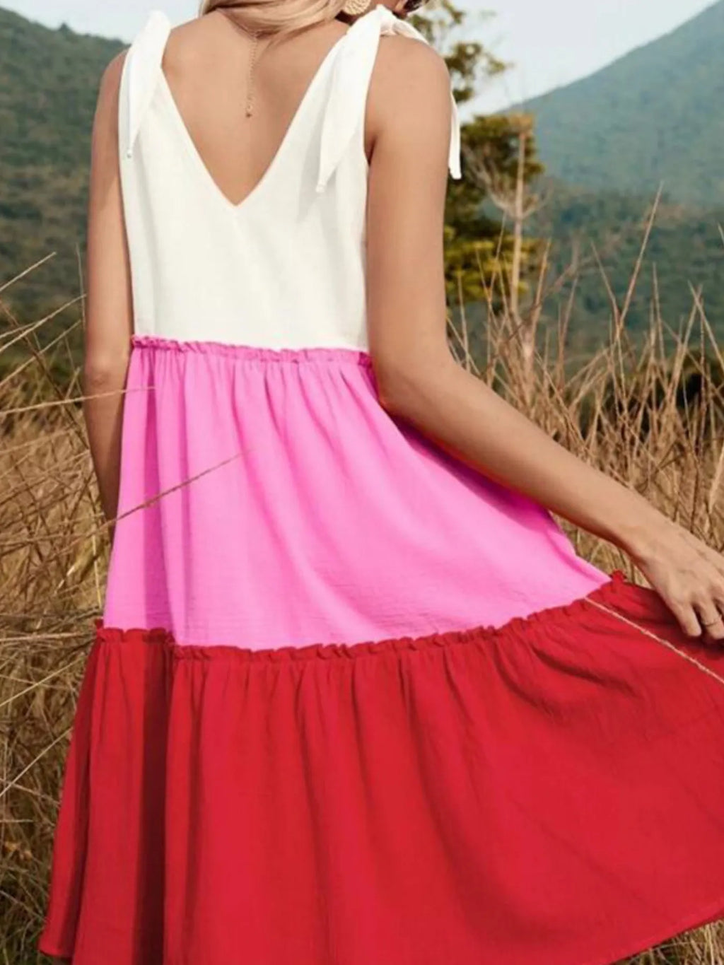 Colorblock Tiered Midi Tank Dress (5)
