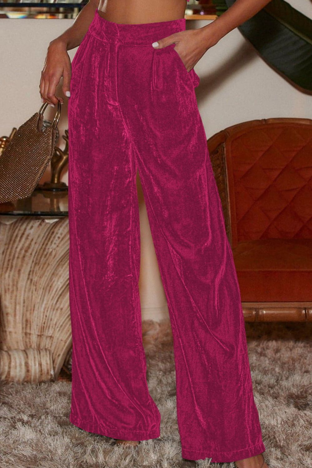 Loose Fit High Waist Long Pants Pockets (9)