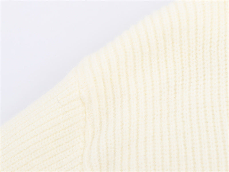 Casual V-neck Cuff Furry Knitted Dress photo 7