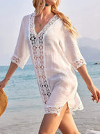 Lace Trim V-neck Cover-up