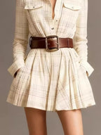 Plaid Long Sleeve Shirt Dress (8)