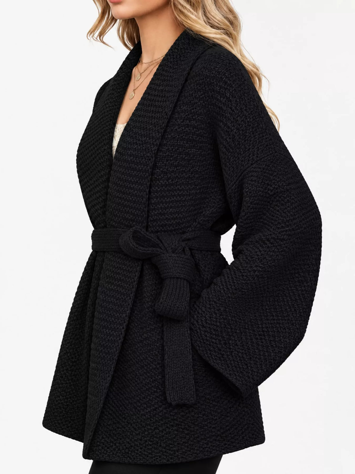Full Size Belted Open-front Knit Cardigan Plus (4)