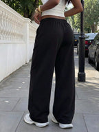 Elastic Waist Wide-leg Sweatpants (9)