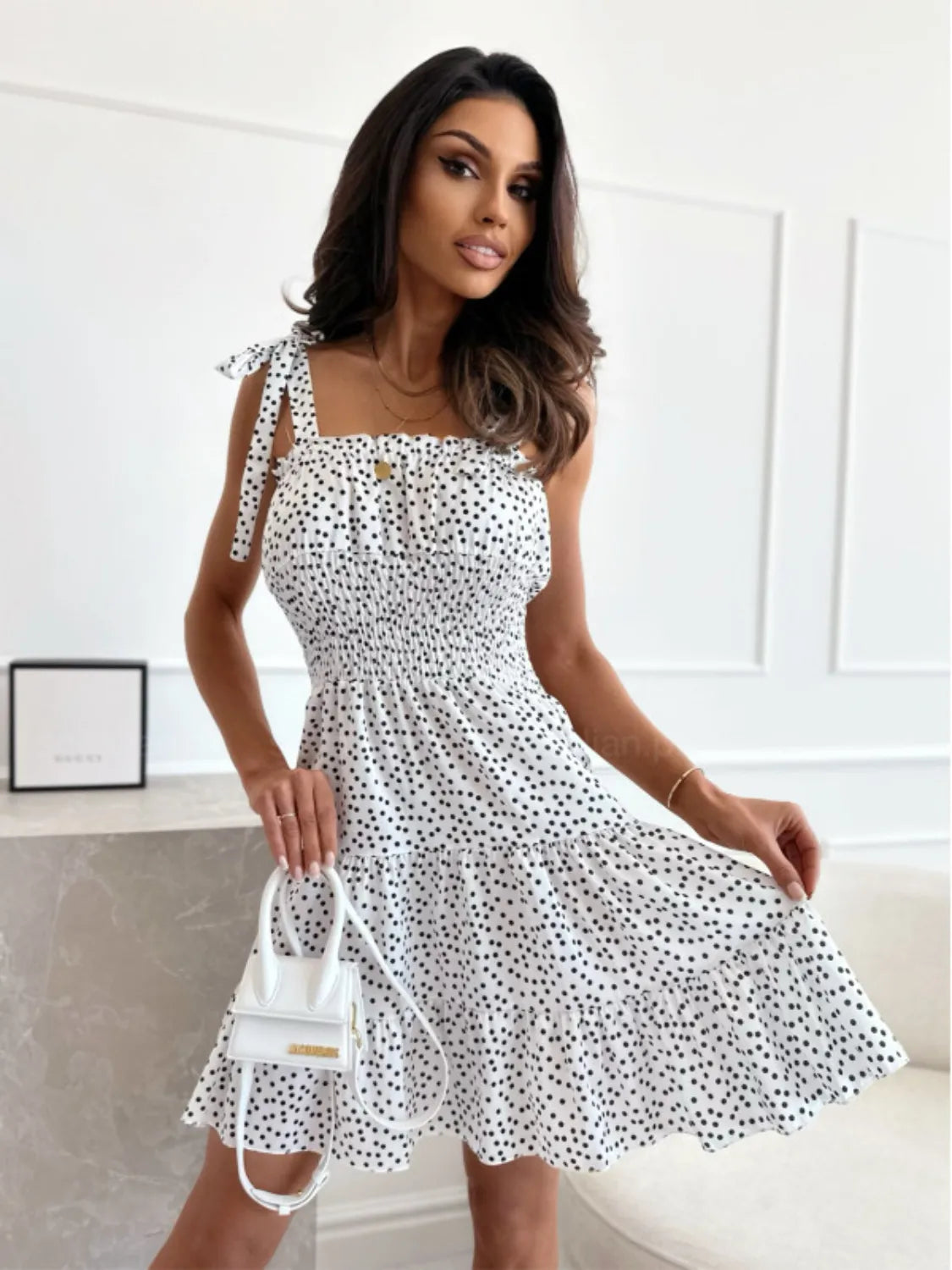 Polka Dot Square Neck Mini Cami Dress (16)