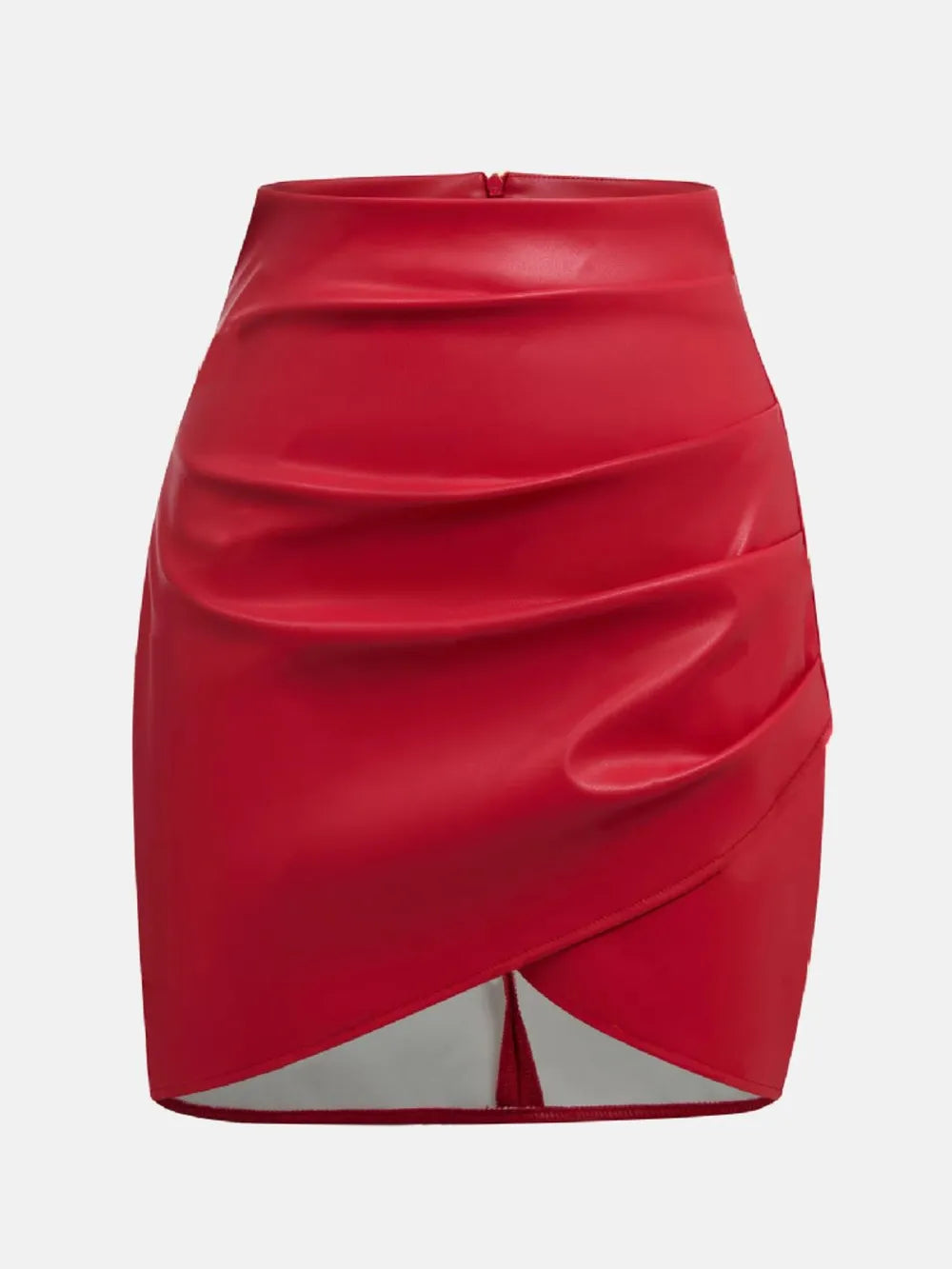 Ruched Asymmetrical Hem Skirt (15)