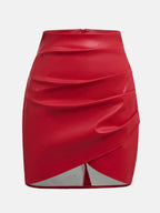 Ruched Asymmetrical Hem Skirt (15)