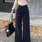 Black High Waisted Wide Leg Jeans photo 1