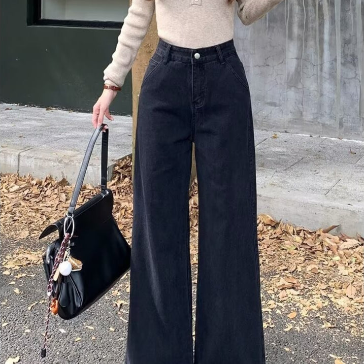 Black High Waisted Wide Leg Jeans photo 1
