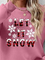Let It Snow Round Neck Long Sleeve Sweatshirt (17)