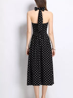 Polka Dot Halter Neck Midi Dress (5)