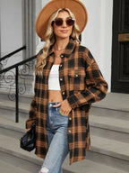Plaid Collared Neck Long Sleeve Shirt (14)