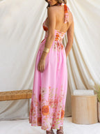 Floral Print Halter Neck Maxi Dress (18)