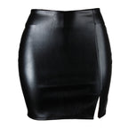 Zipper Black Leather Skirt variant CJQZ228889401AZ|CJQZ228889402BY|CJQZ228889403CX|CJQZ228889404DW|CJQZ228889405EV