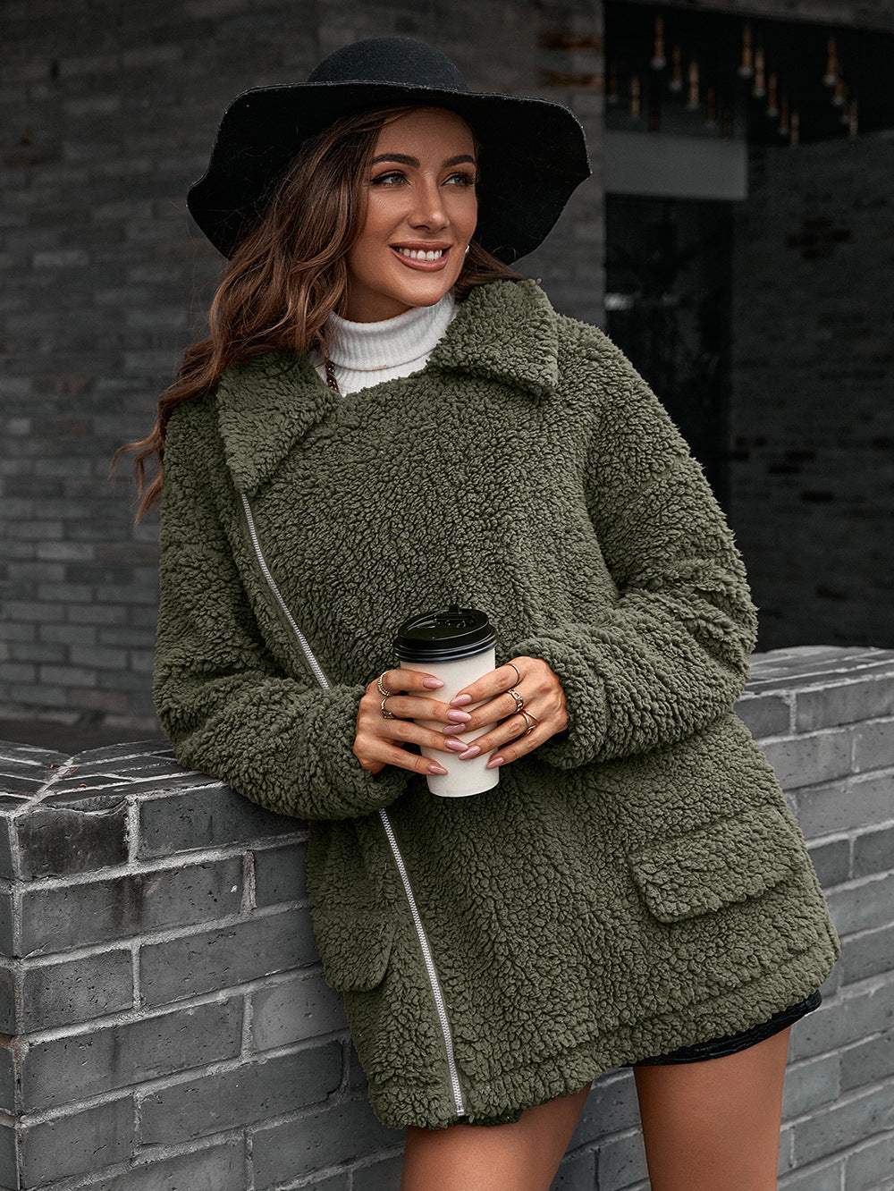 Zip-up Collared Teddy Jacket (10)