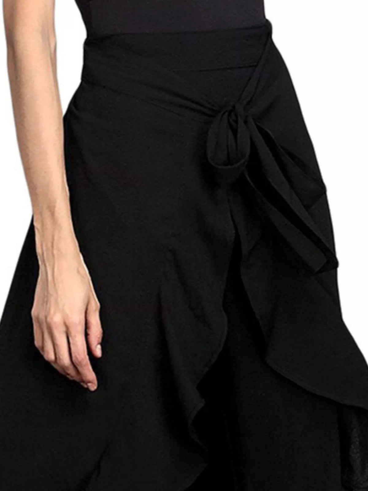 Full Size High-waisted Tie-front Ruffled Wide-leg Pants Plus (4)