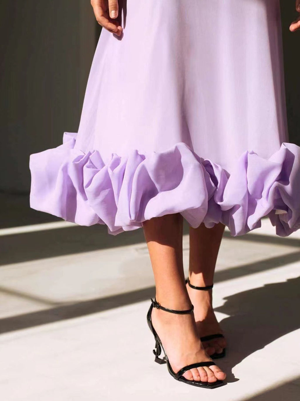 Ruffle Hem Scoop Neck Midi Dress (14)