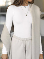 Long Sleeve Crop T-shirt Ribbed Texture (4)