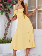 Tie-front A-line Midi Dress (7)
