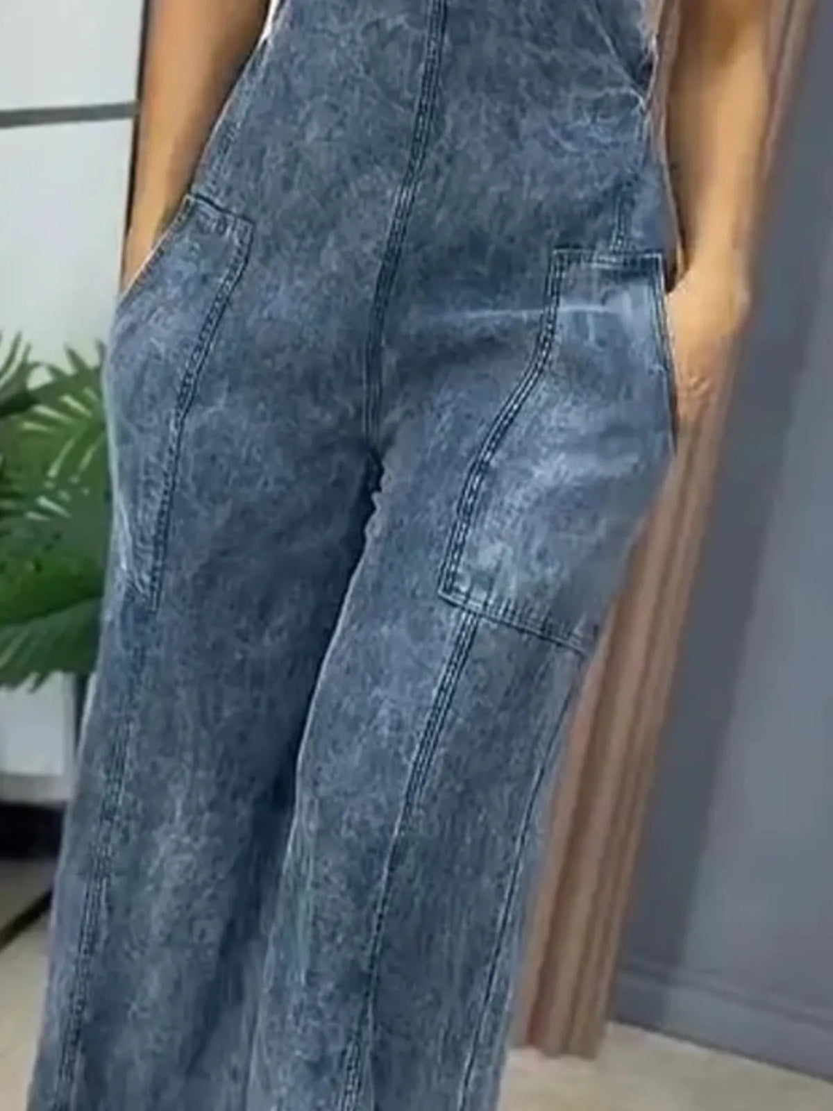 Full Size Wide Leg Washed Denim Overalls Plus (3)