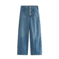 European High-waisted Baggy Wide-leg Capri Jeans variant CJNZ165799301AZ|CJNZ165799302BY|CJNZ165799303CX|CJNZ165799304DW
