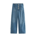 European High-waisted Baggy Wide-leg Capri Jeans variant CJNZ165799301AZ|CJNZ165799302BY|CJNZ165799303CX|CJNZ165799304DW