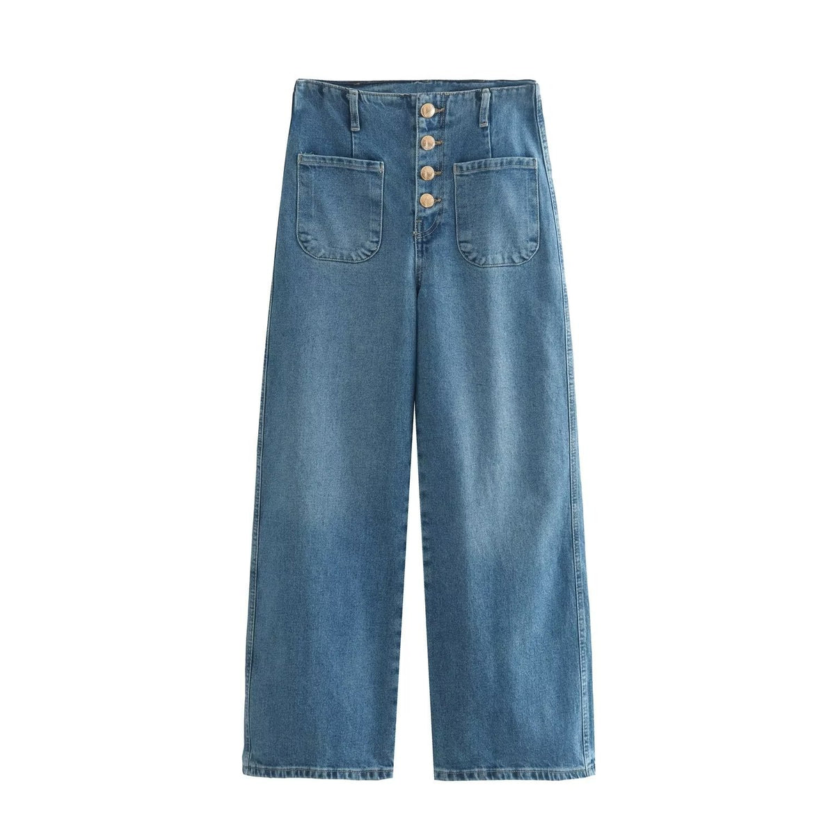 European High-waisted Baggy Wide-leg Capri Jeans variant CJNZ165799301AZ|CJNZ165799302BY|CJNZ165799303CX|CJNZ165799304DW