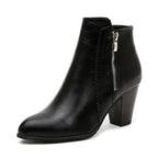 Pu Leather Block Heel Boots (5)