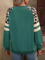 Leopard Raglan Sleeve Striped Sweatshirt (23)