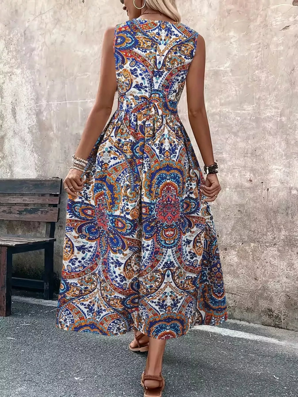 Paisley Print Sleeveless Romper (20)