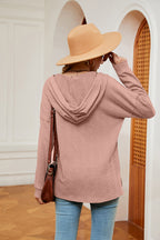 Half-button Dropped Shoulder Hoodie (20)