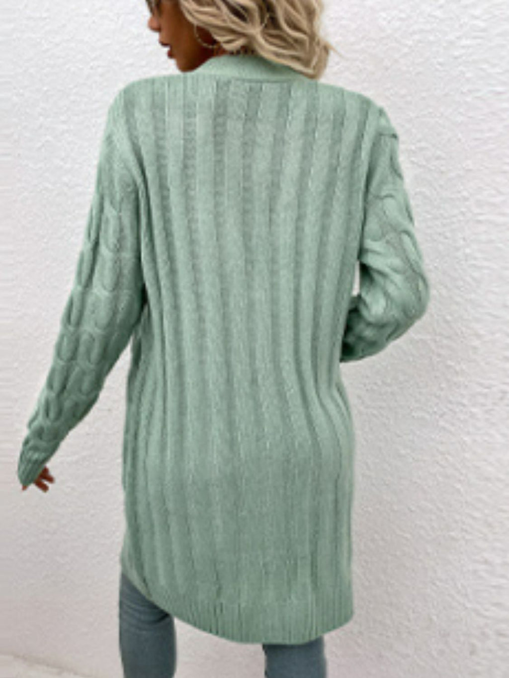 Cable-knit Button Down Cardigan Pockets (15)