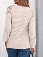 Ribbed Knit T-shirt Lace Shoulder Detail (4)