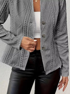 Textured Knit Button-front Blazer (6)