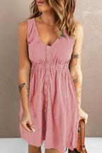 Sleeveless Button Down Mini Magic Dress (12)