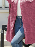 Texture Button Up Dropped Shoulder Coat (8)