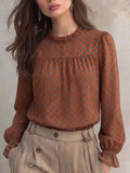 Printed Flounce Sleeve Blouse (3)