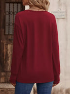V-neck Long Sleeve T-shirt (31)