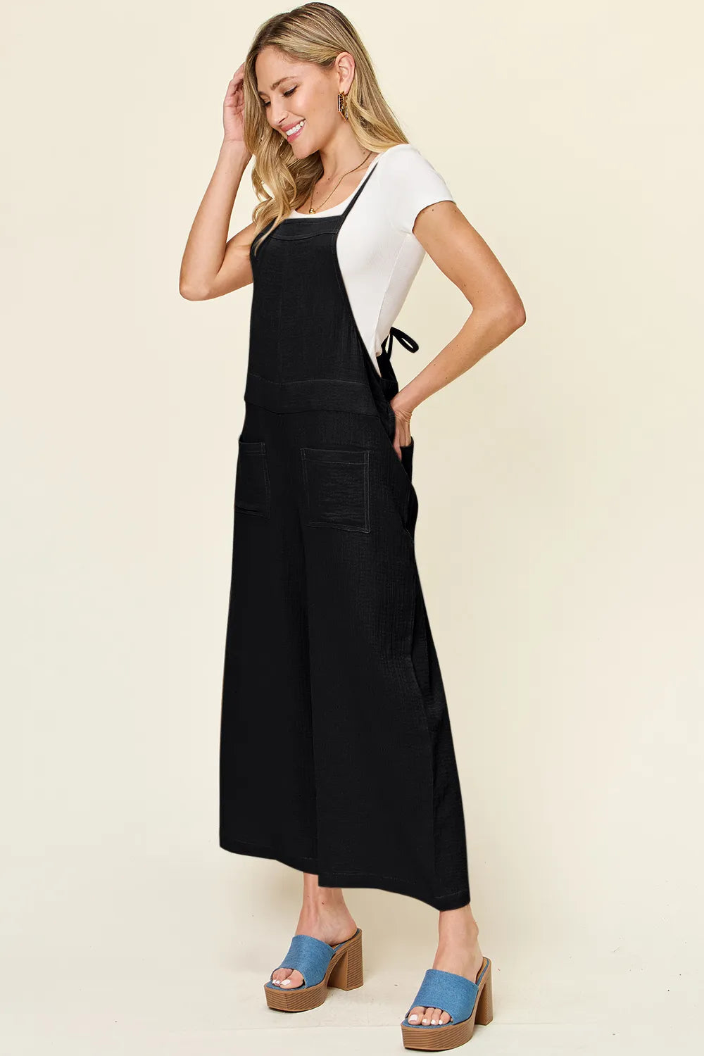 Full Size Texture Sleeveless Wide Leg Overall (2)