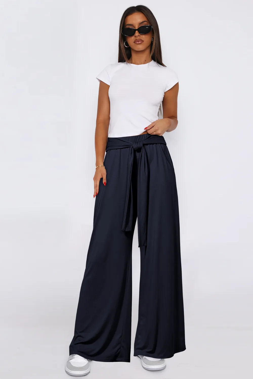 Tied Wide Leg Pants Pockets (2)
