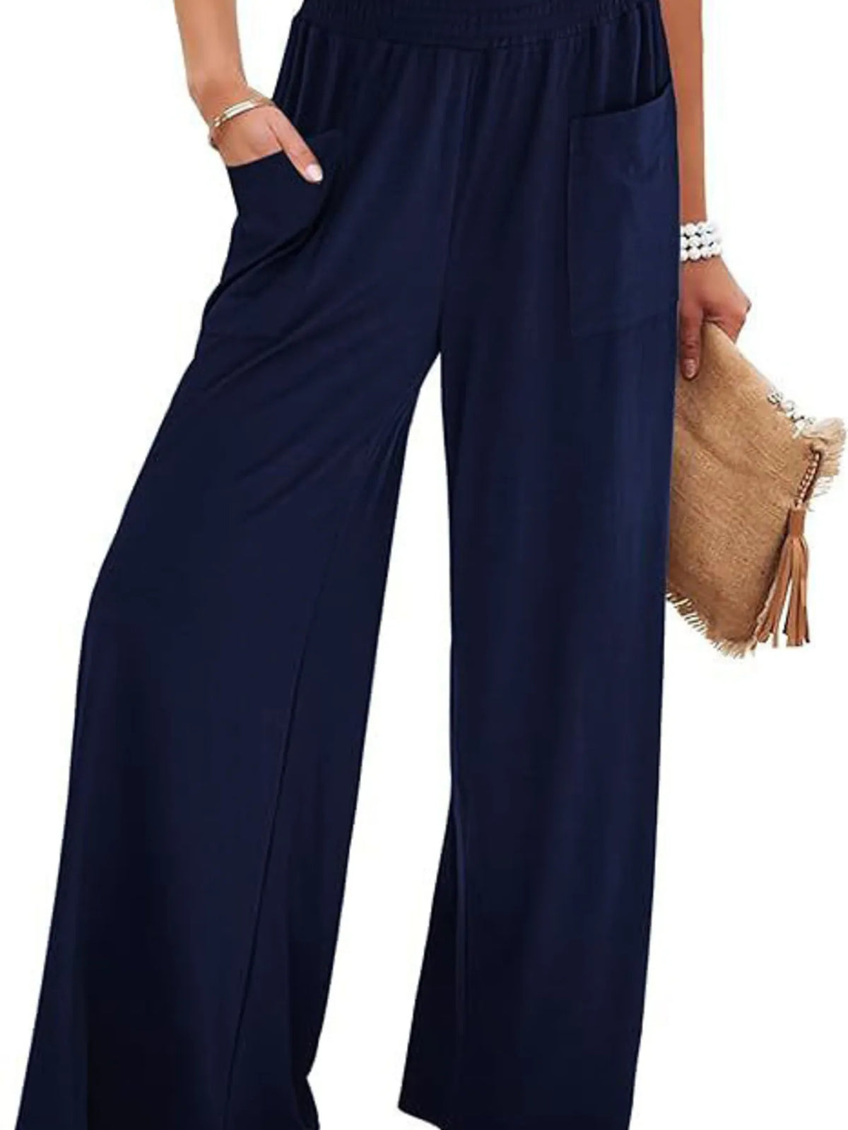 High-waisted Wide Leg Pants Pockets (15)