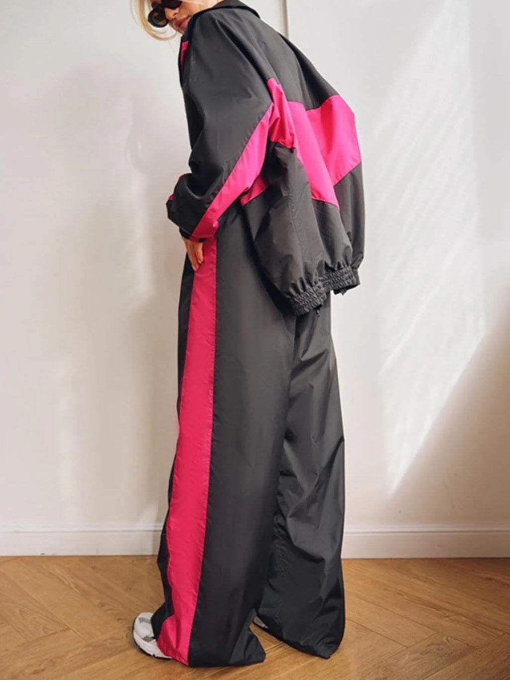 Zip Up Long Sleeve Top Pants Set (13)